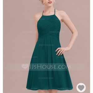 A-line Scoop Neck Knee Length Chiffon dress